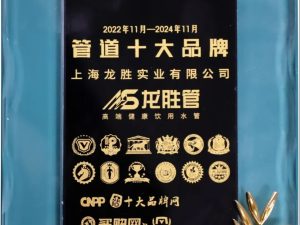 龍勝管榮獲2022-2024年度“管道十大品牌”稱號